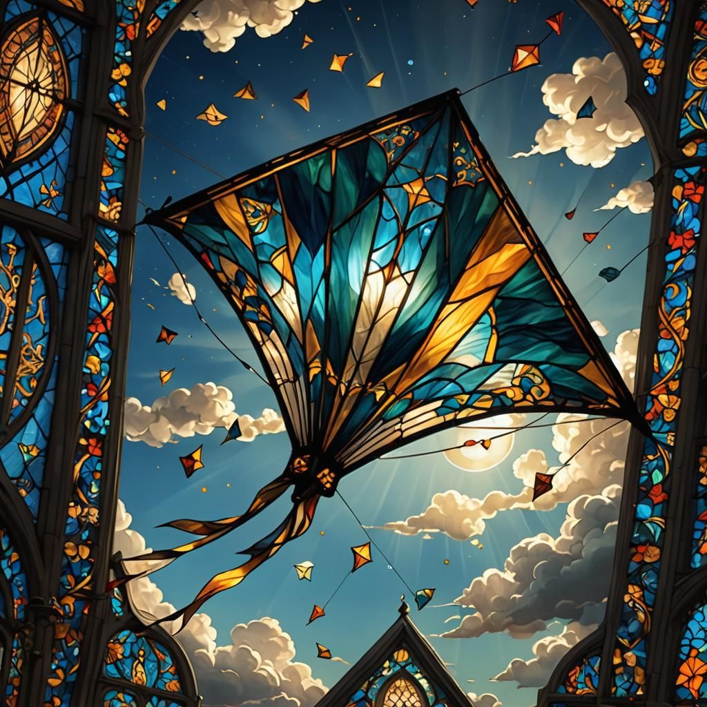Stained Glass 3D Kite  by @Karen Ridley