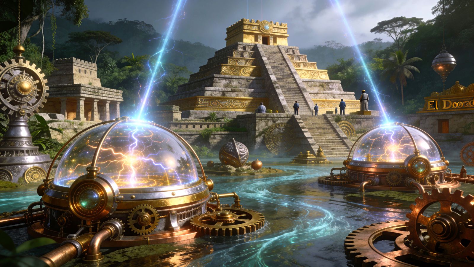 Engineers reconstruct the pre-Columbian structures: El Dorado (using ether energy)  by @Hugo Raul
