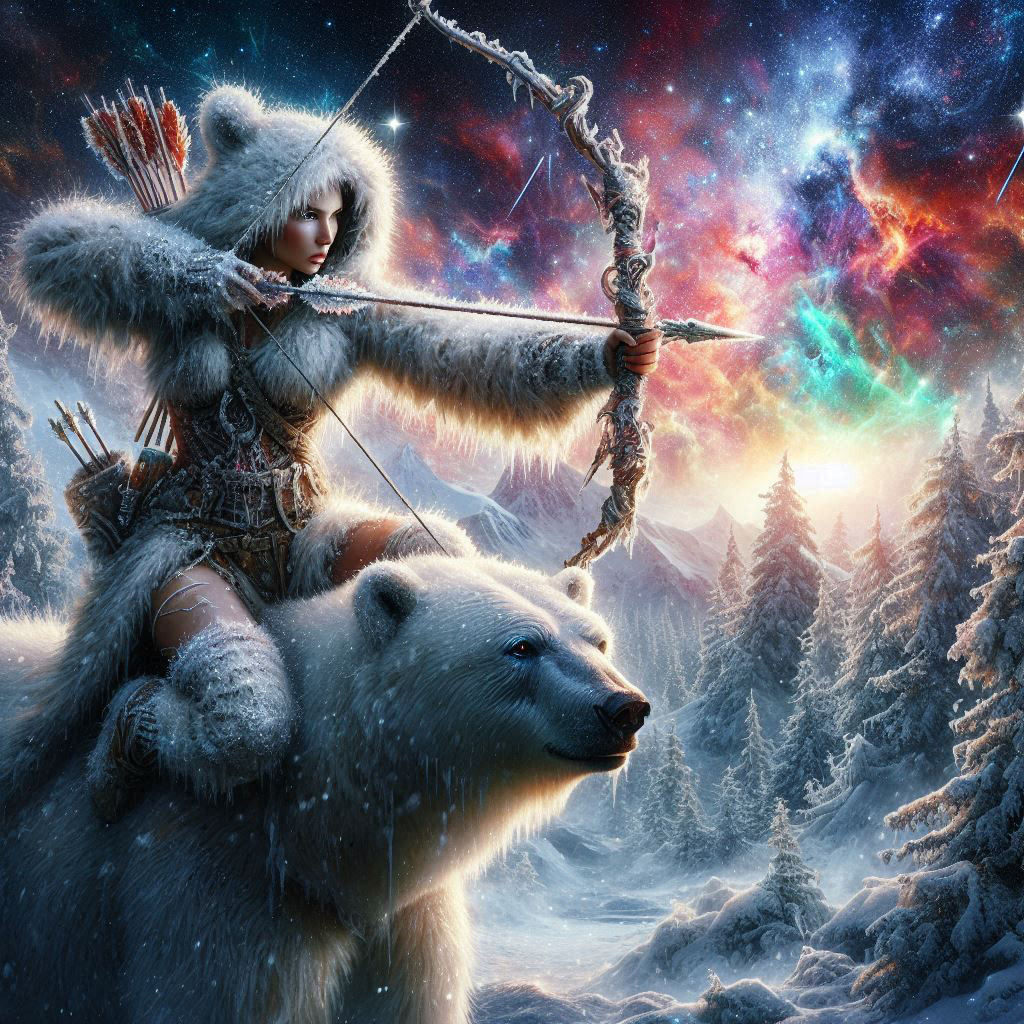 Arctic Ice warrior archer on polar Bear back (4)