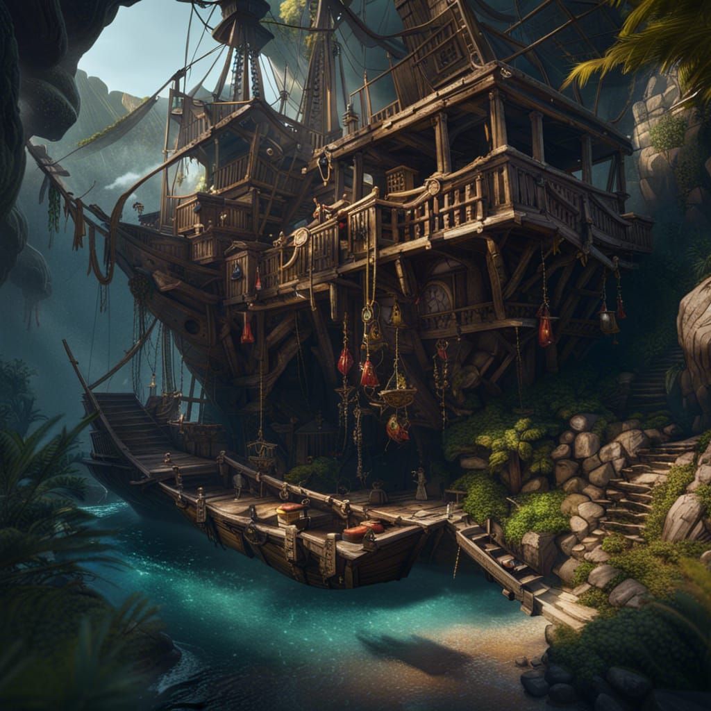 sunken pirates hideout  by @subscorpion