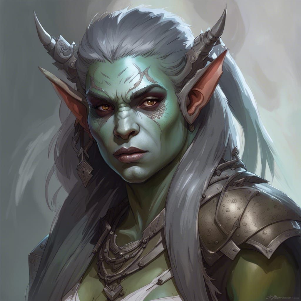 grey orc woman