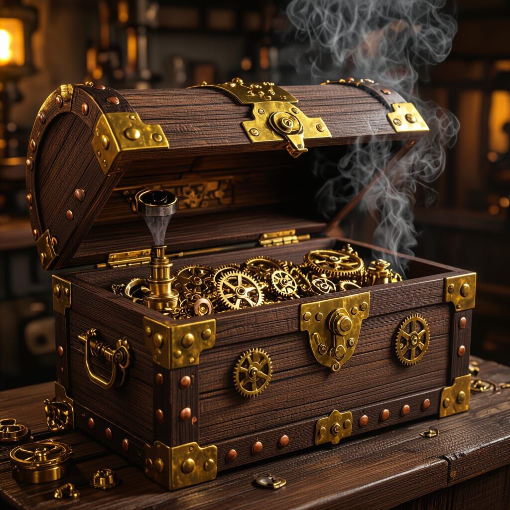  Steampunk treasure chest   by @Galina Bolshakova