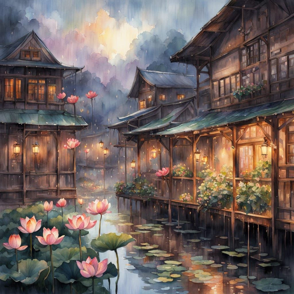 Lotus Flowers in Old West Town  by @Jade Jamenzi