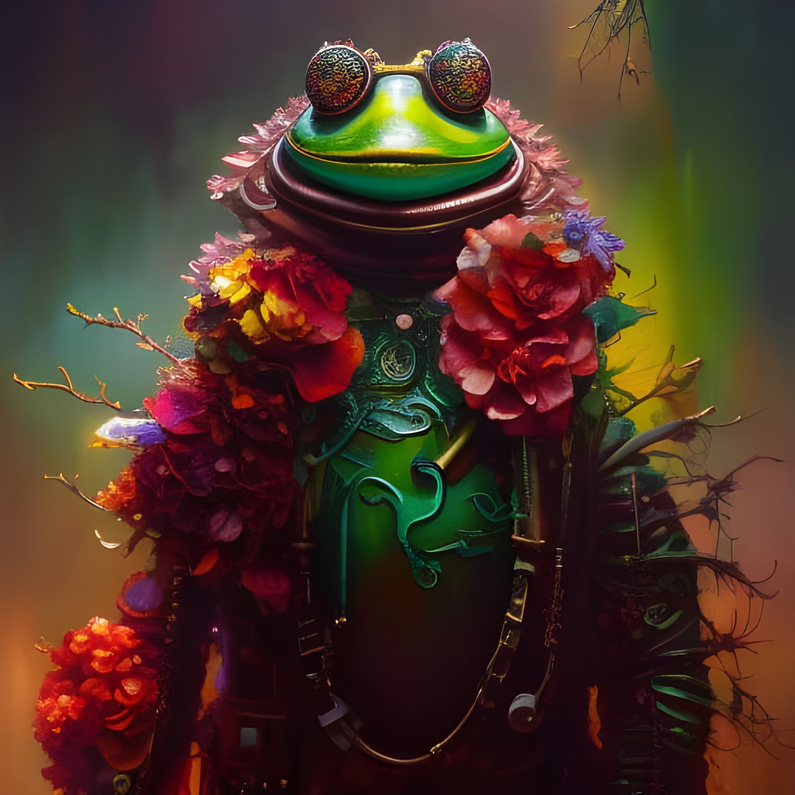 Kermit The Flower-Power Love-God Peace-Hippy  by @Axaliaa