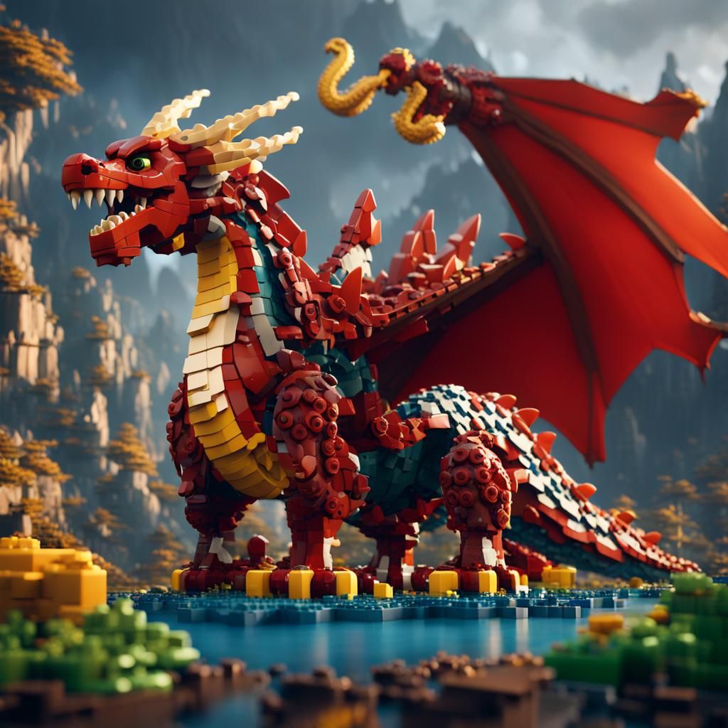 really fat Lego dragon - AI Generated Artwork - NightCafe Creator