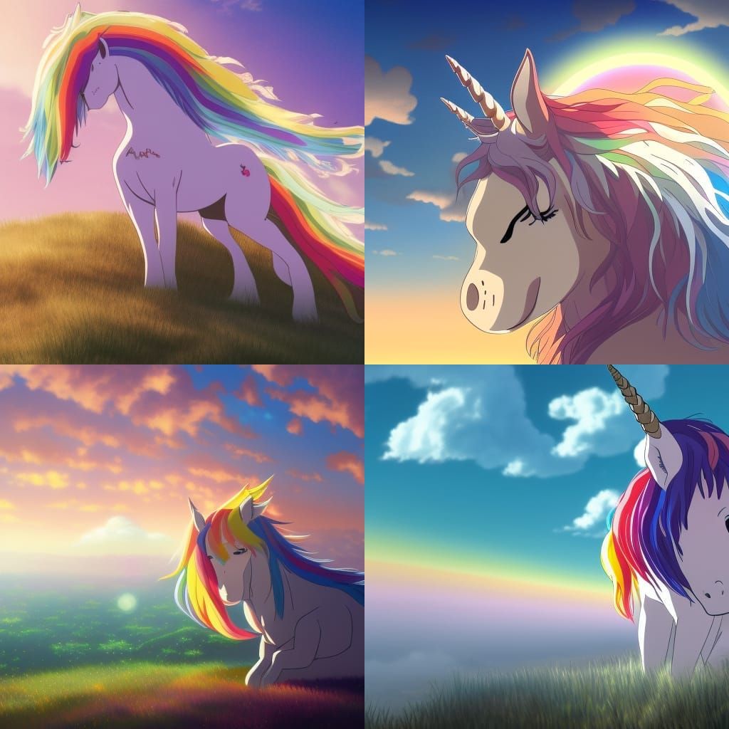rainbow cloudy sunshine unicorn