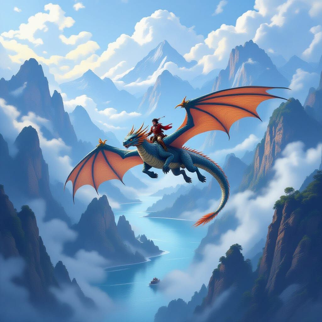 Dragon Rider in Misty Mountains