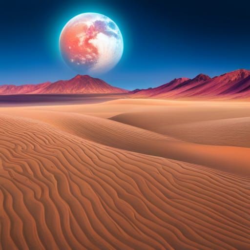 a wave of sand with faces in the sand synthwave neon retro o...