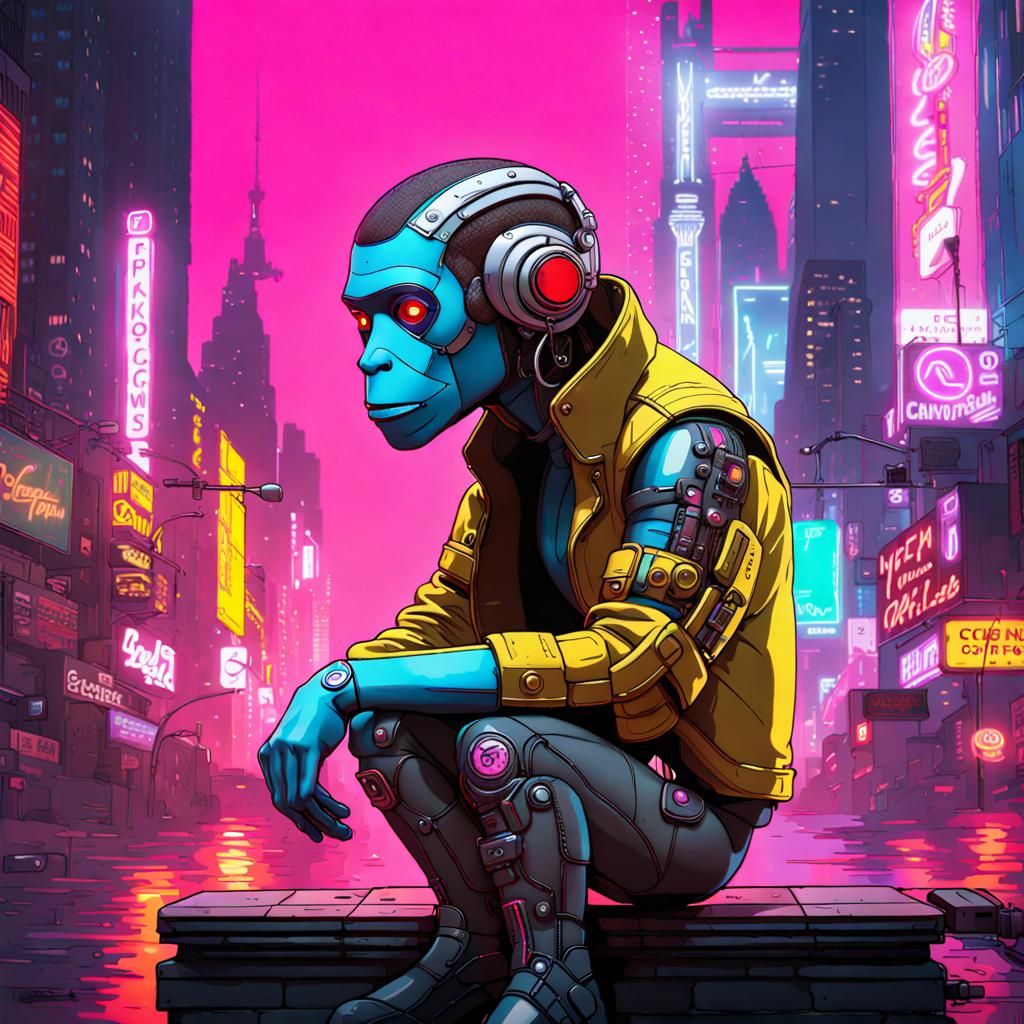 Cyborg Monkey - Ai Generated Artwork - Nightcafe Creator