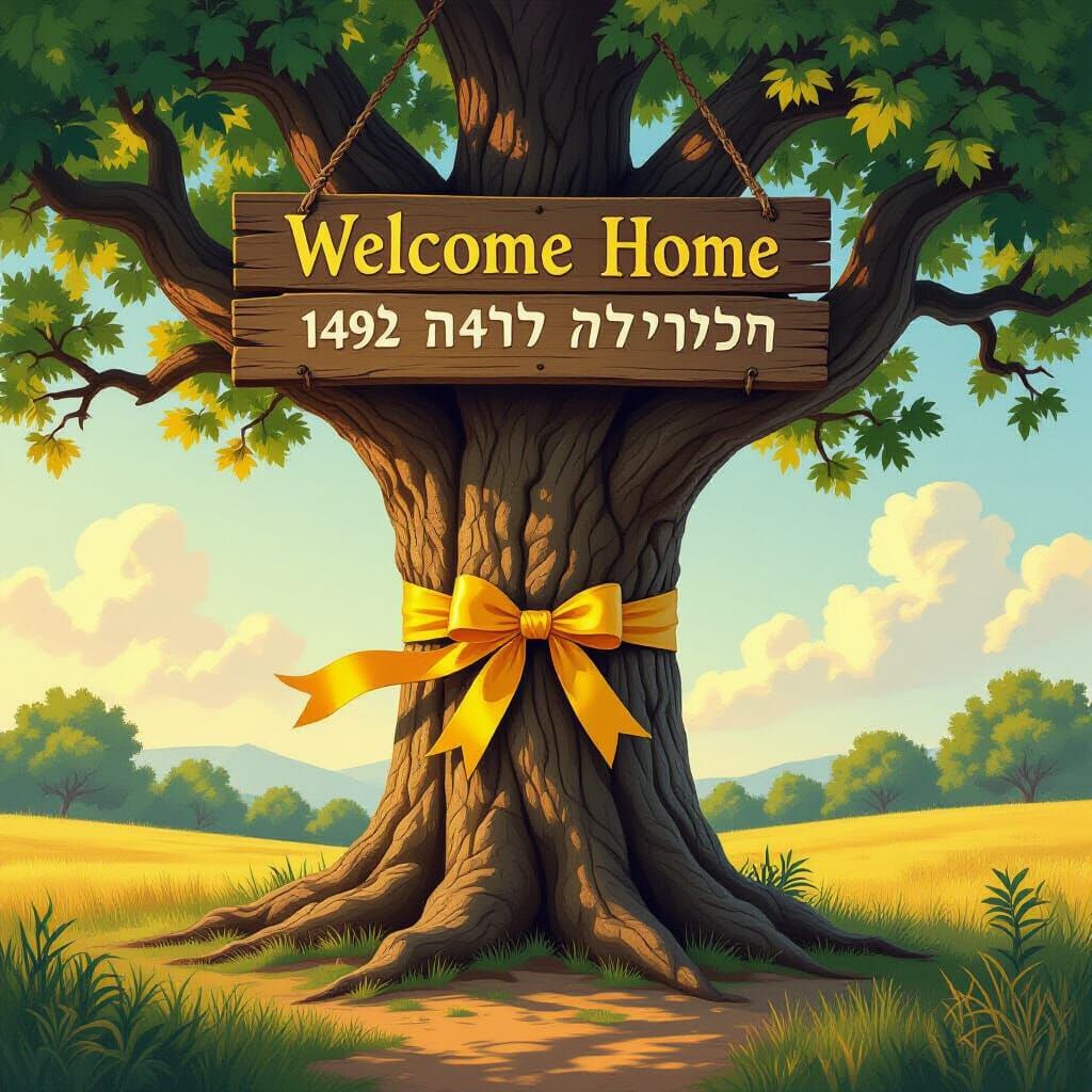 Majestic Oak Tree Welcomes Home in Warm Sunlight