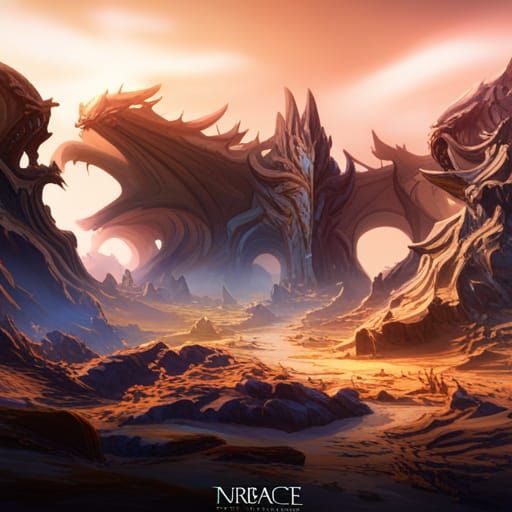 Embrace of Dragons detailed matte painting, deep color, fant...