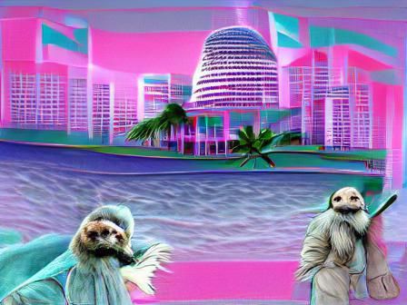 Miami vice sloth vaporwave