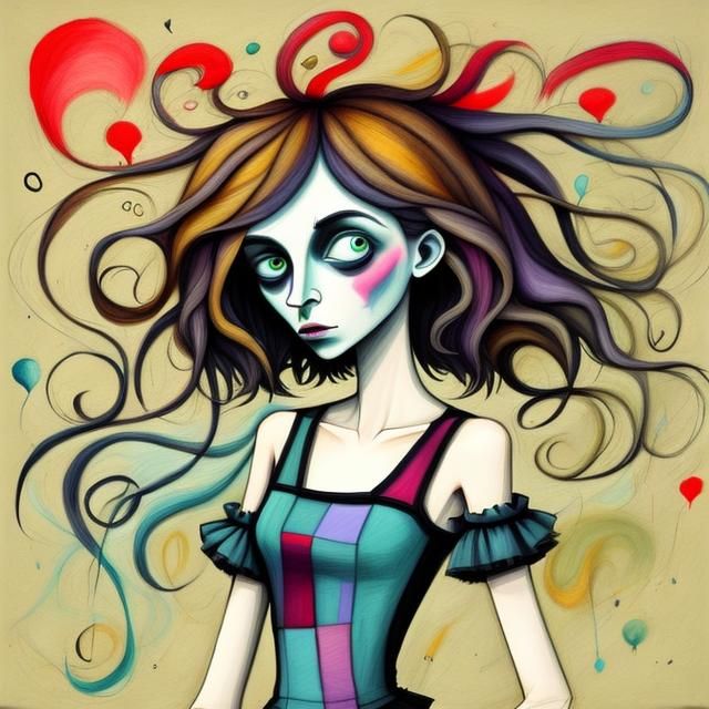 Simple 2D Girl Drawing in Flat Style