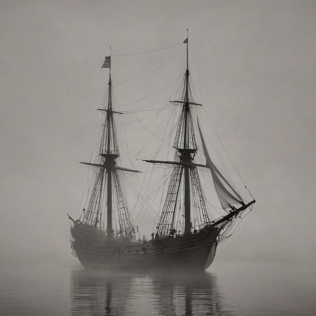 Ship in a Foggy Bay  by @Relaxing Kiwi