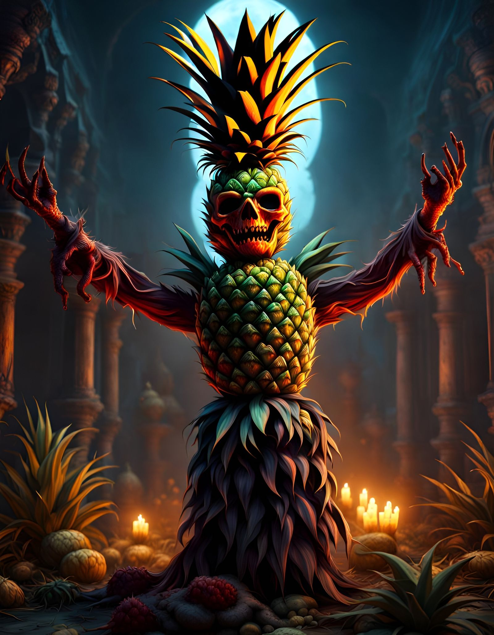 Zombie pineapple AI Generated Artwork NightCafe Creator