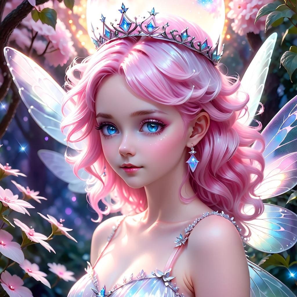 Cute Pastel Pink Fairy - AI Generated Artwork - NightCafe Creator