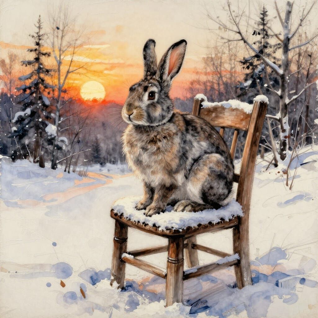 resting rabbit  by @Dik 