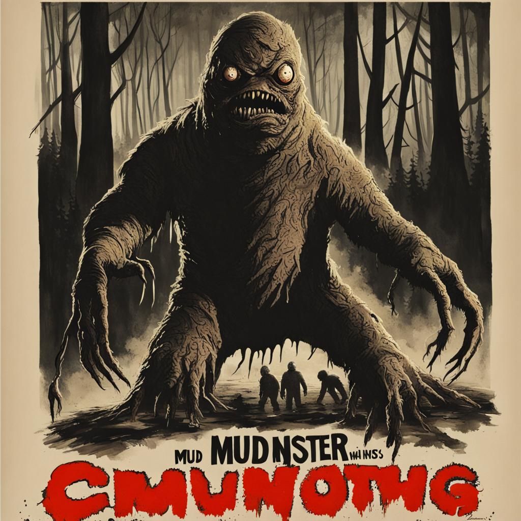 Mud Monster Movie Poster horror - AI Generated Artwork - NightCafe Creator