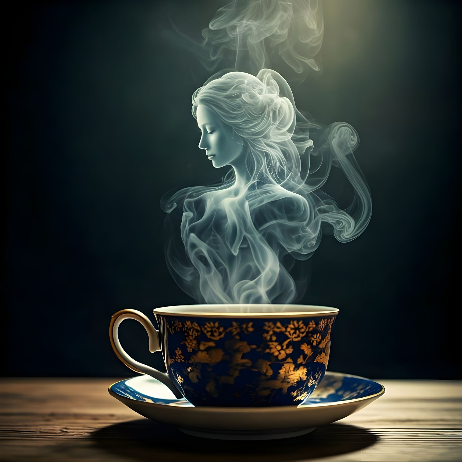 Dreaming of her in front of a cup of teacup  by @Francis H