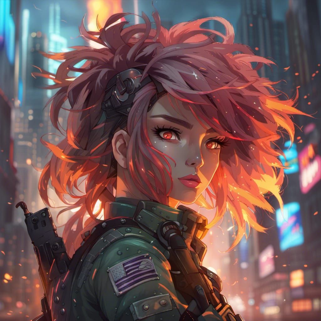 Fire In Her Eyes - Ai Generated Artwork - Nightcafe Creator