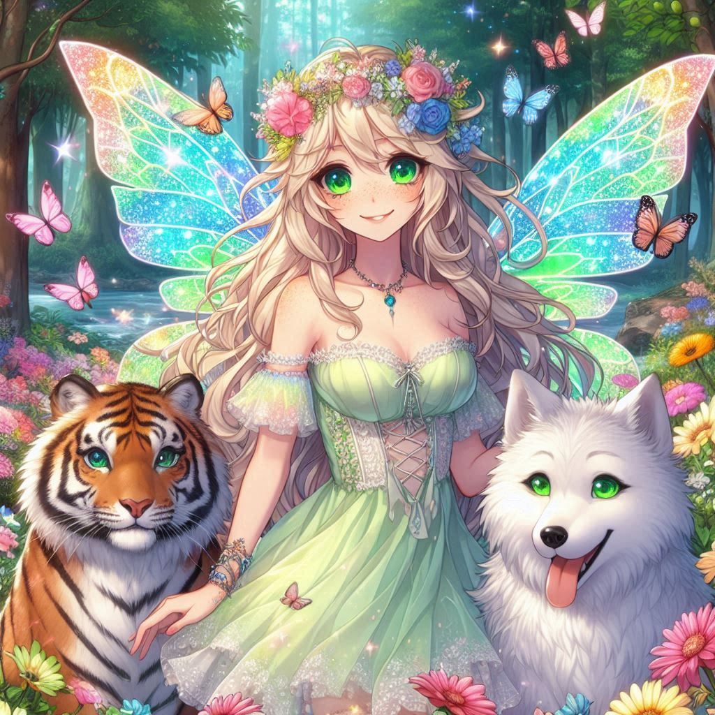 Wolfie, Aurora and Wilson in an Enchanted Forest