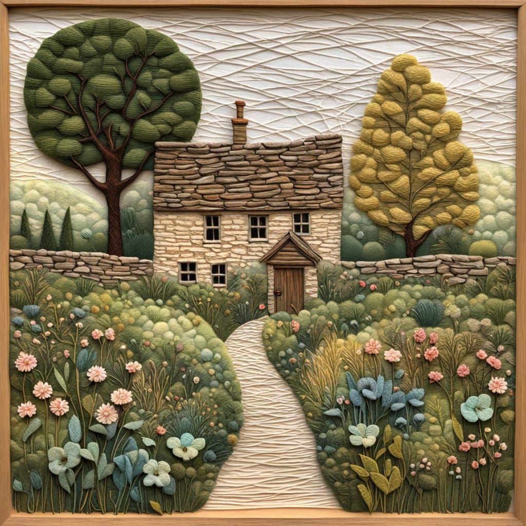 English cottage in spring  by @BelgiumJumpAI