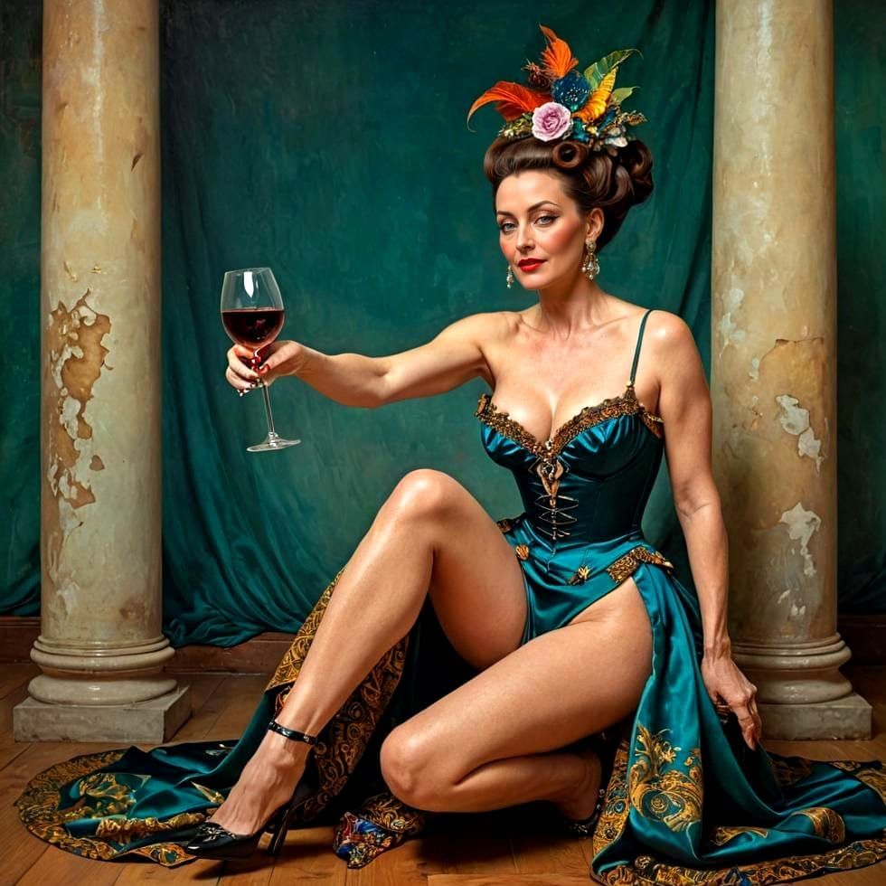 Surreal Woman Shines in Extravagant Outfit