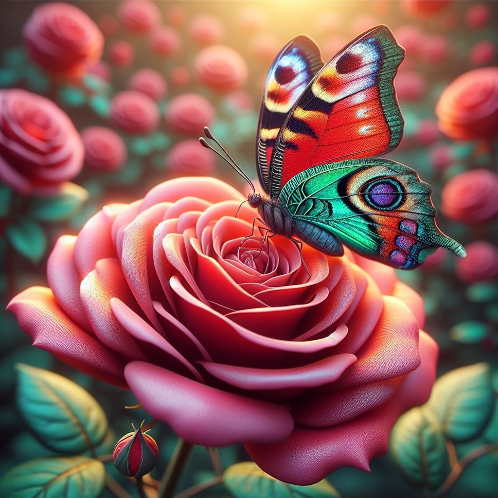 Butterfly on a rose 1