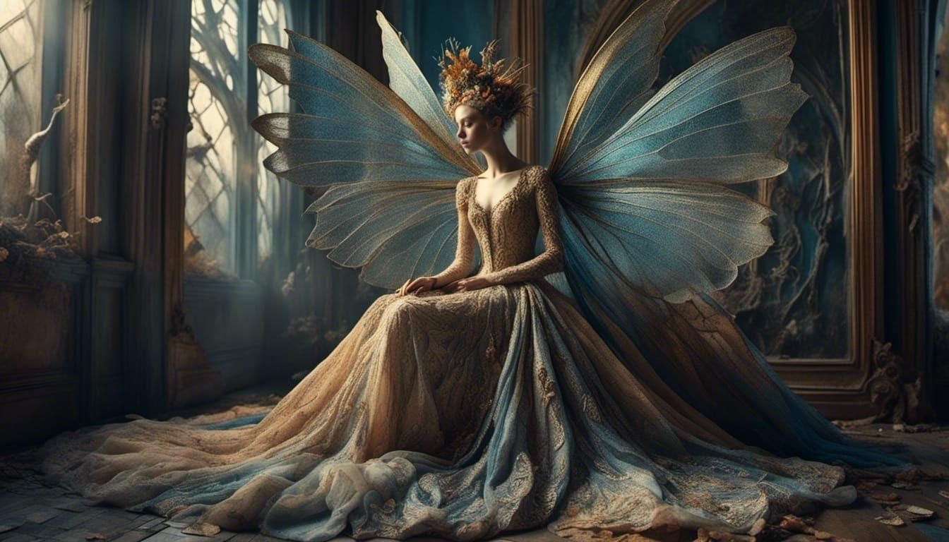 Fairy Bride Blue and Gold