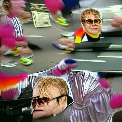 Elton John runs a marathon