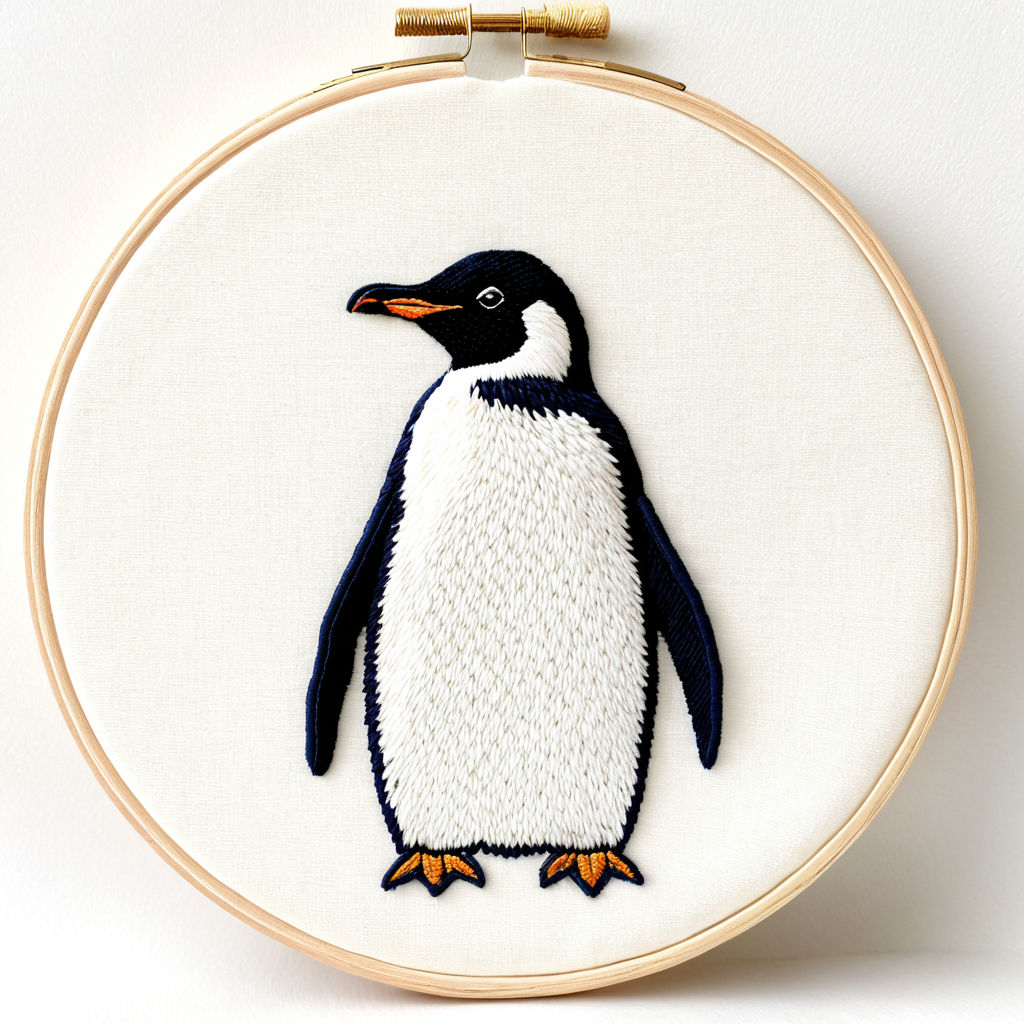 Embroidered penguin