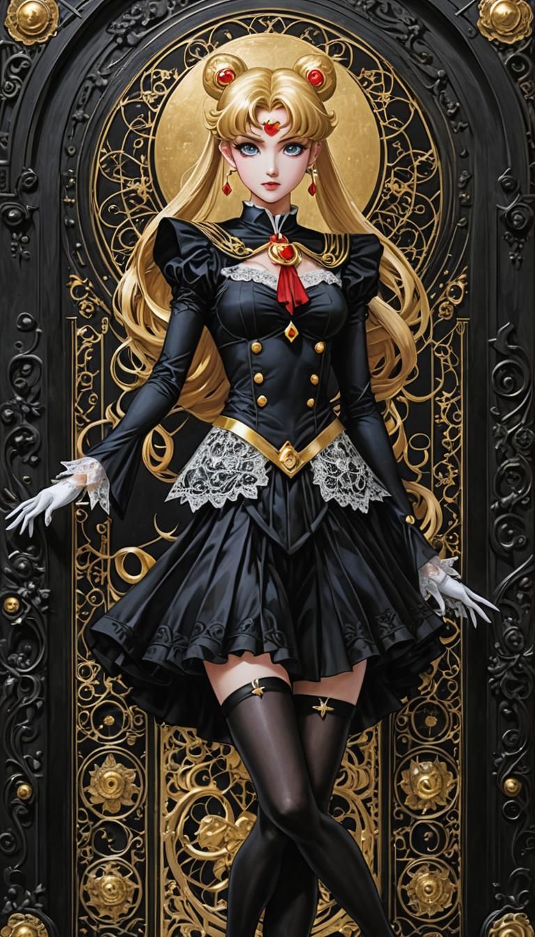 Japanese Manga painting, Sailor Moon in Gothic style 3