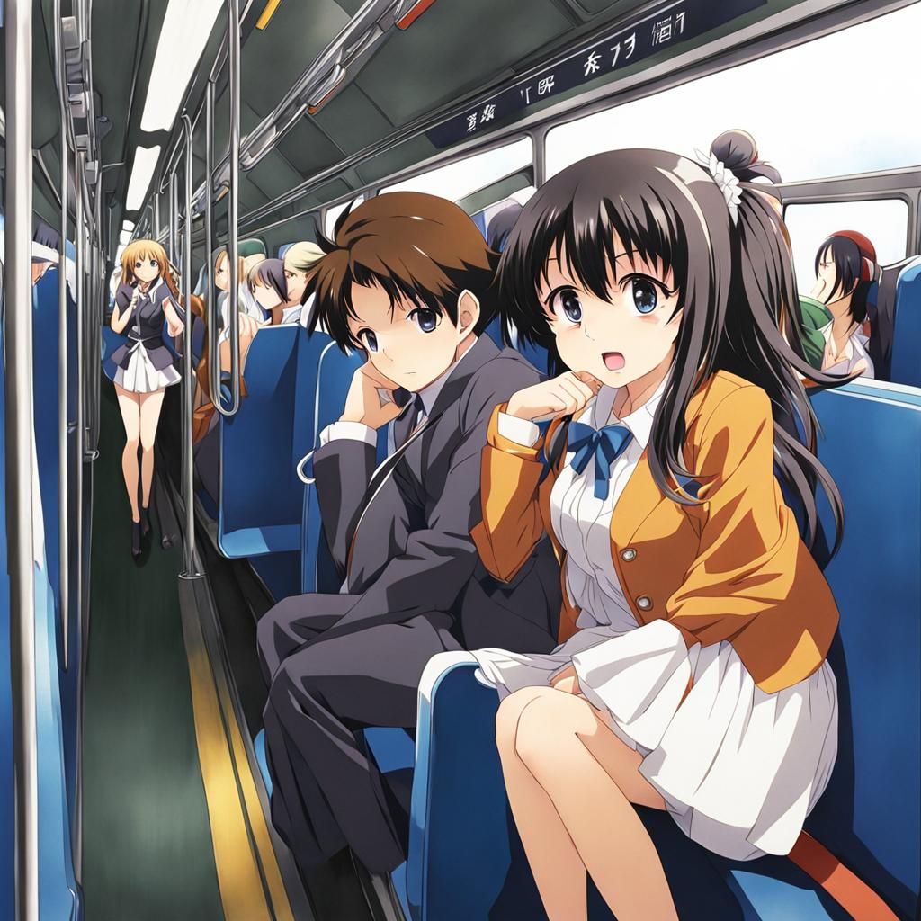 anime girl groped on a train AI Generated Artwork NightCafe Creator