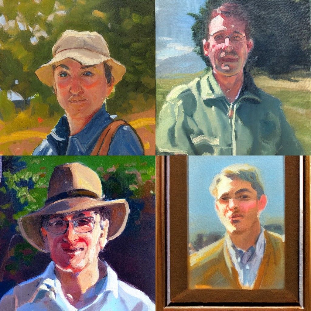A portrait in the style of Plein Air