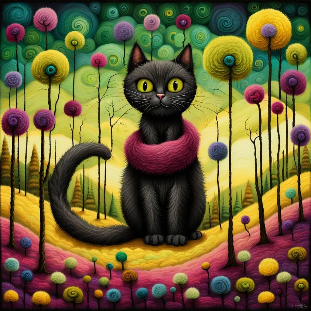Kitty with Pink Scarf