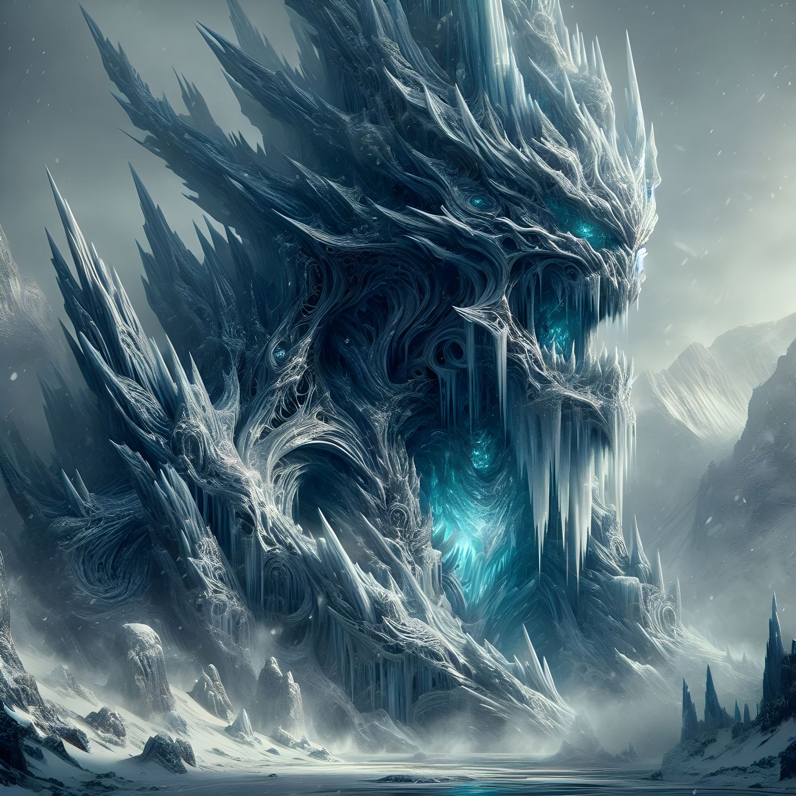 Glacier Warden, a colossal glacier-like creature