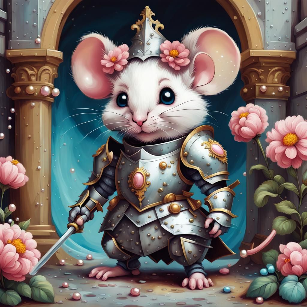 Cute fluffy mouse in knight armour AI Generated Artwork NightCafe