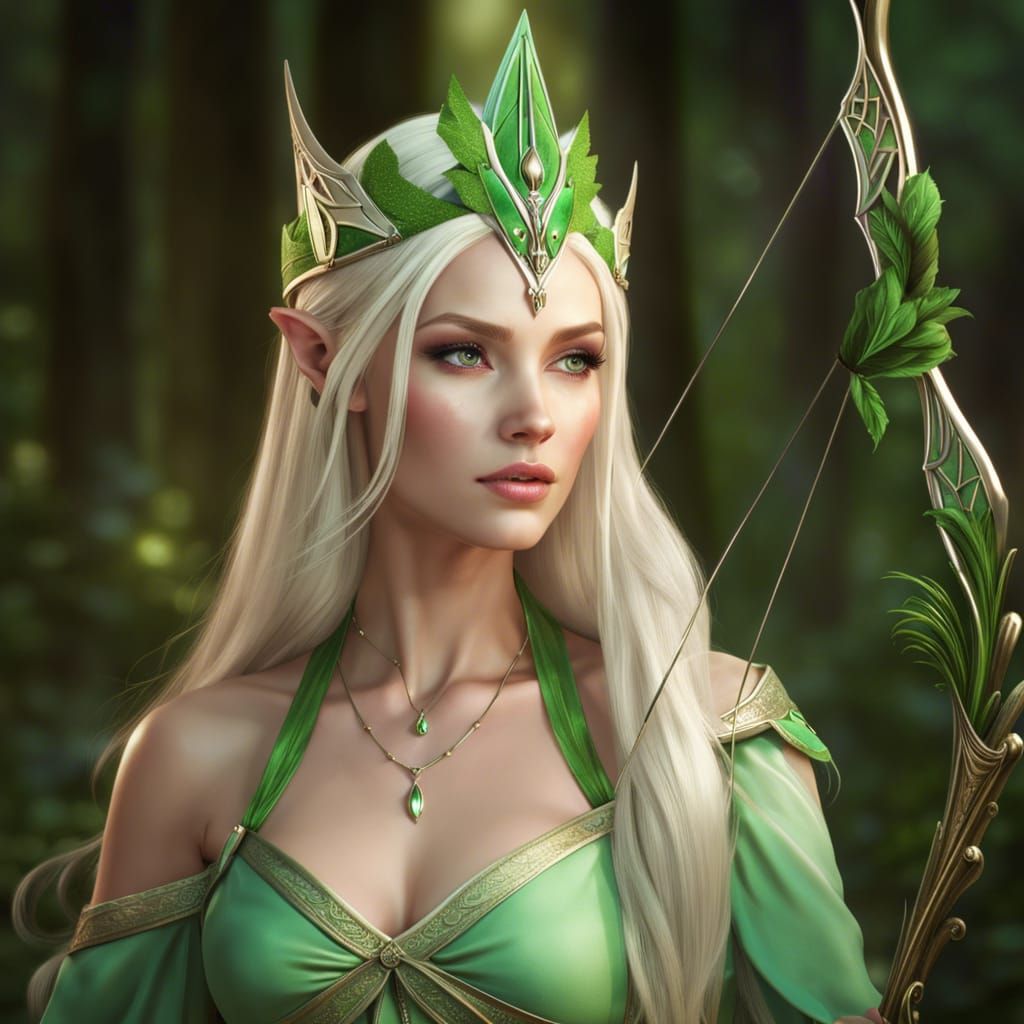 Beautiful Wood Elf - Ai Generated Artwork - Nightcafe Creator