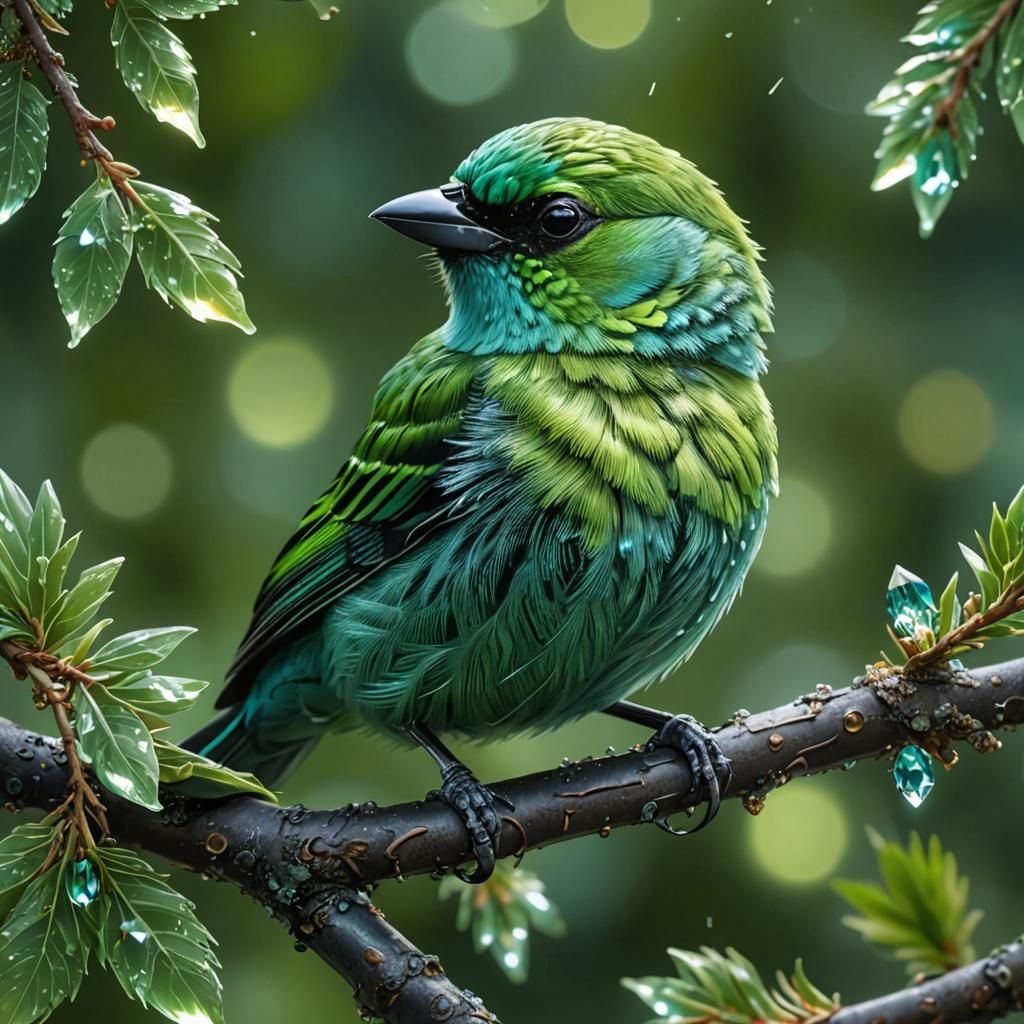 Glistening-green Tanager  by @Mangochango