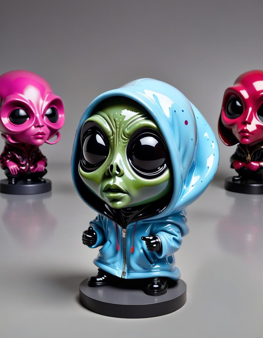 Bobblehead Hooded alien creature - AI Generated Artwork - NightCafe Creator