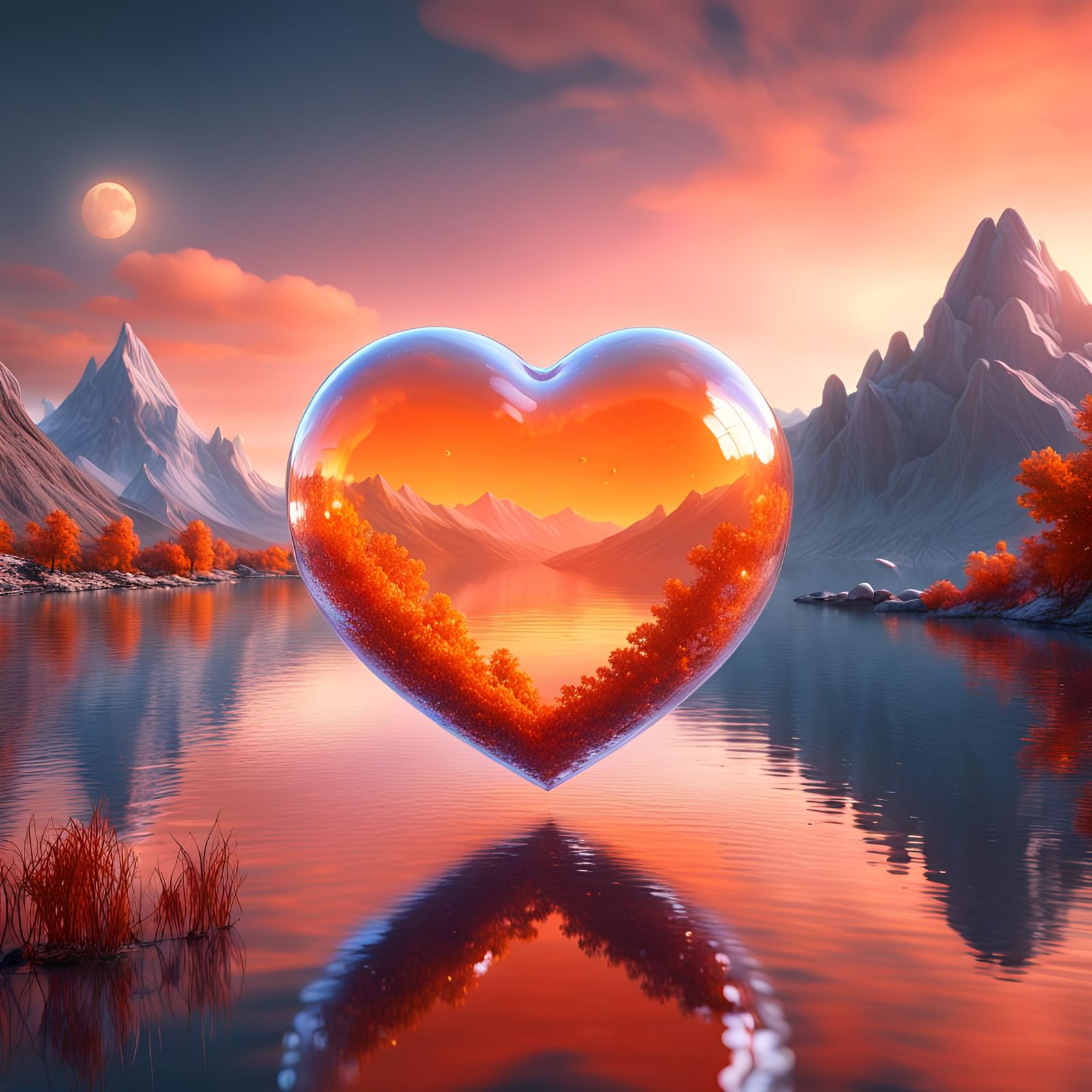 Floating Hearts 5 AI Generated Artwork NightCafe Creator