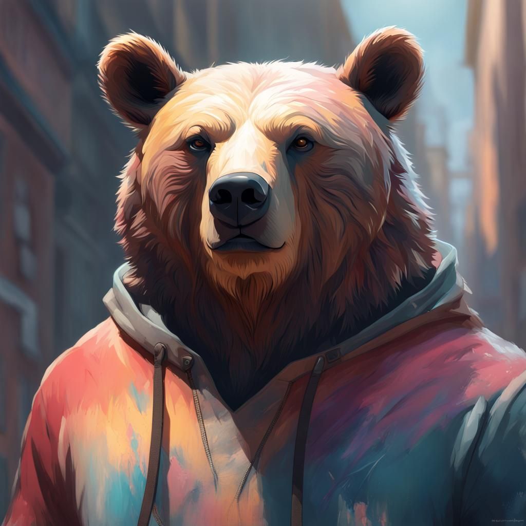 A bear in a hoodie - AI Generated Artwork - NightCafe Creator