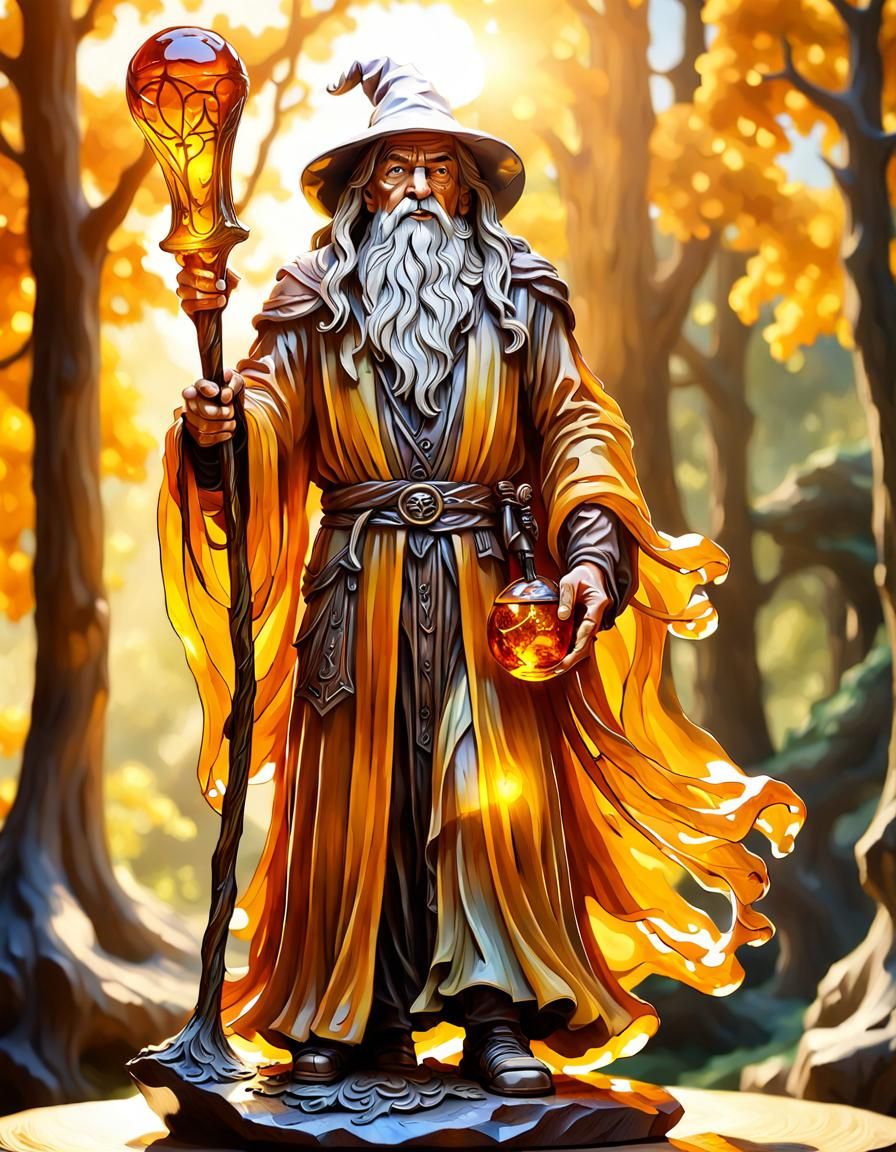 Amber Gandalf Statue   by @FrancesFantasy