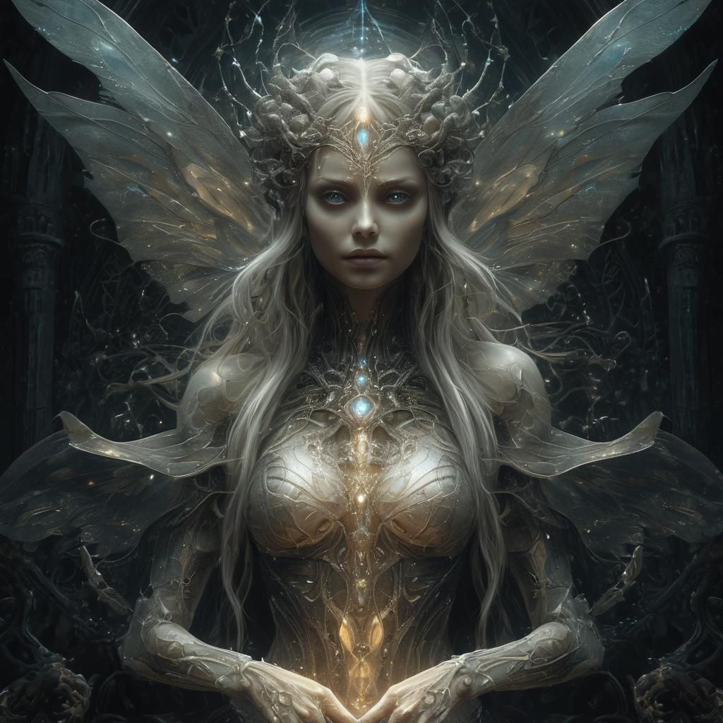 A radiant fairy dark fantasy style of victoria frances and s...
