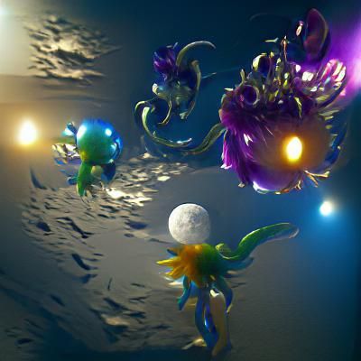 Flying flowers sparkly moons deep sea monsters