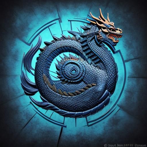Oriental Nine Dragon Wall in Surreal Style