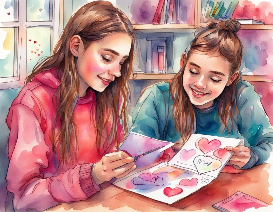 receiving her first Valentines card