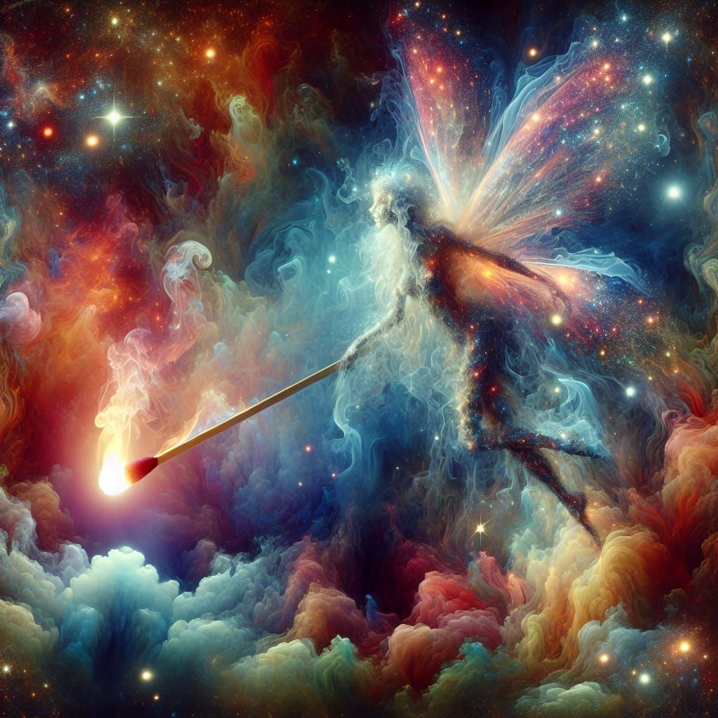Match stick smoke fairy