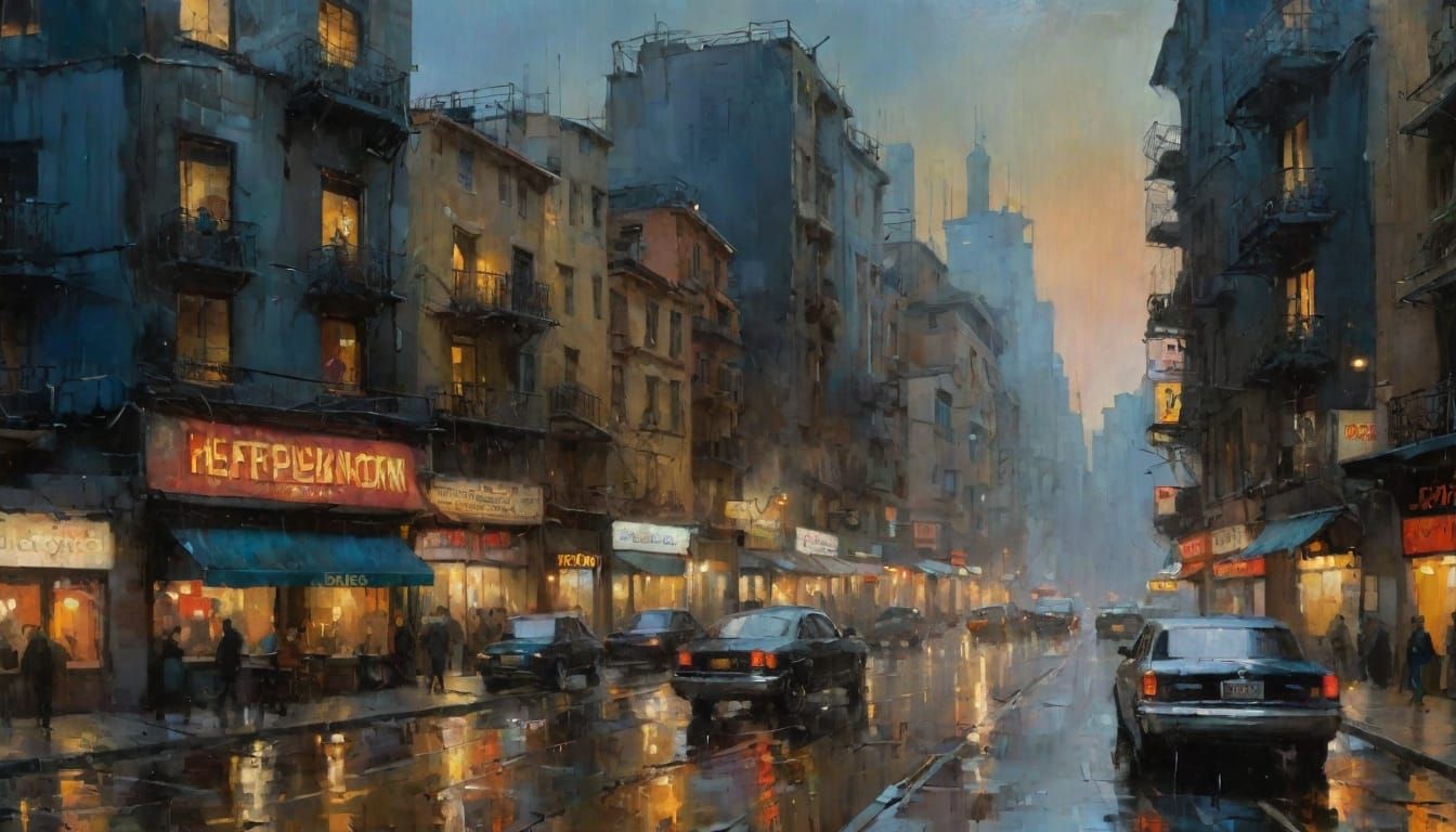 Rain in the city