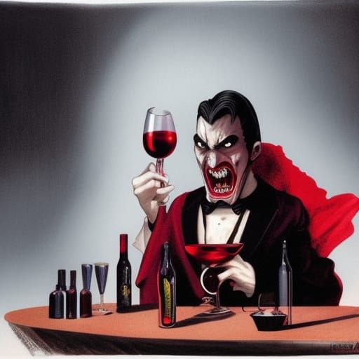 Dracula Does NOT Drink... Wine AI Generated Artwork NightCafe Creator